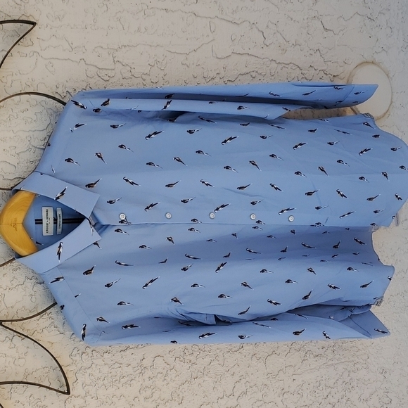 Crosby & Howard Stretch Fabric Light Blue Button Down LS Bird Sz. XL Dress Shirt - Picture 4 of 16